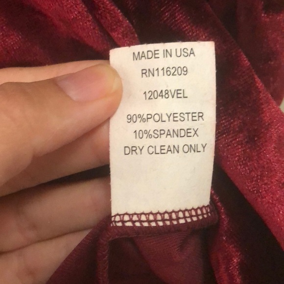 Burgundy Velvet Dress - Picture 4 of 6